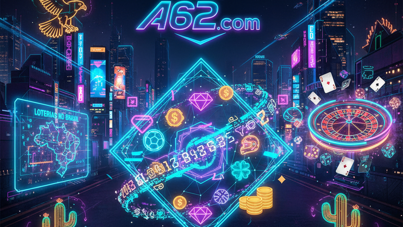 Infográfico mostrando os principais tipos de loterias no Brasil e suas probabilidades.